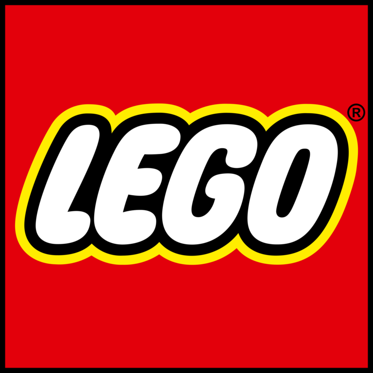 na fotografiji je logo kvadratne oblike podjetja LEGO