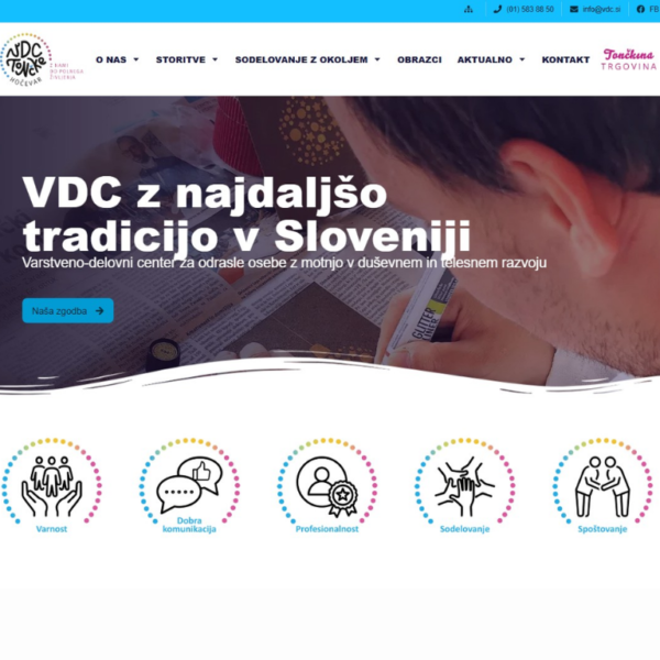 Prikaz naslovne strani VDC-ja Tončke Hočevar